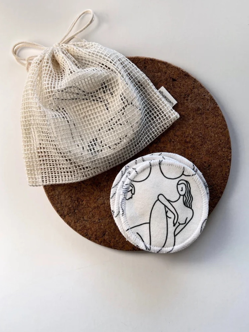 Organic Cotton Rounds, set of 7 with wash bag